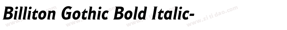 Billiton Gothic Bold Italic字体转换